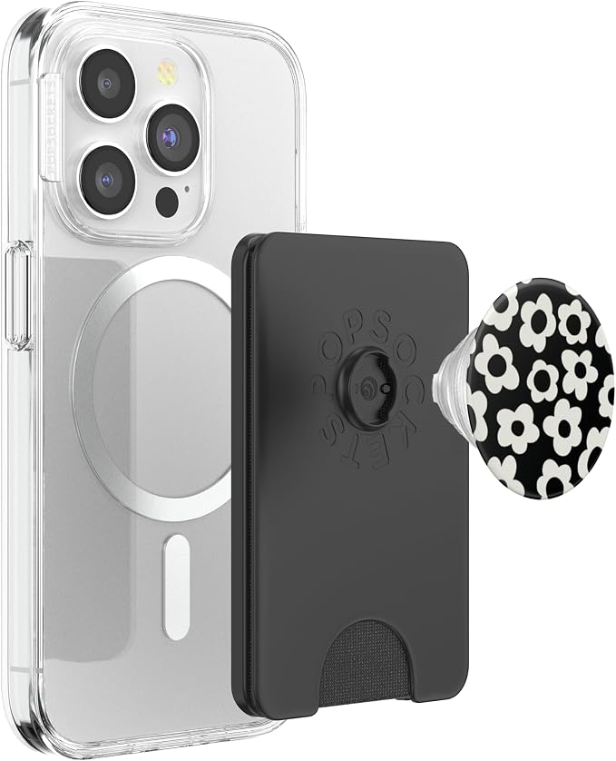 PopSockets Floral Phone Grip &amp Stand – Black Mod Flower PopSockets PopGrip for MagSafe