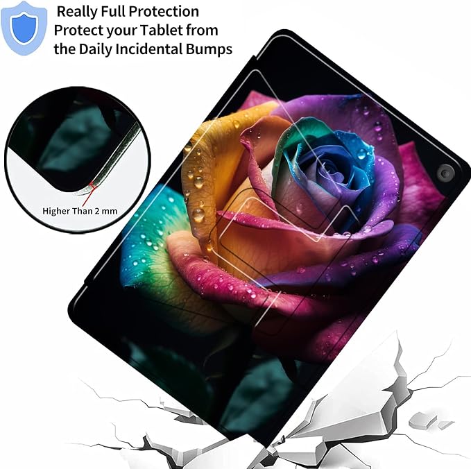 for iPad 9th Generation Case (2021)/8th Gen (2020)/ 7th Gen (2019) 10.2 Inch-360 Degree Rotating Multi-Angle Viewing Protective Cover with Auto Sleep/Wake-Art Mandala Flower