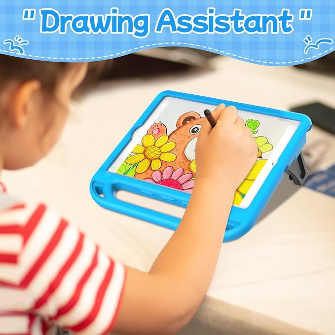 BMOUO Kids Case for iPad 9th/8th/7th Generation (iPad 10.2 Inch 2021/2020/2019) with Built-in Screen Protector Durable Shockproof Handle Stand iPad 9th 8th 7th Generation Case for Kids Black