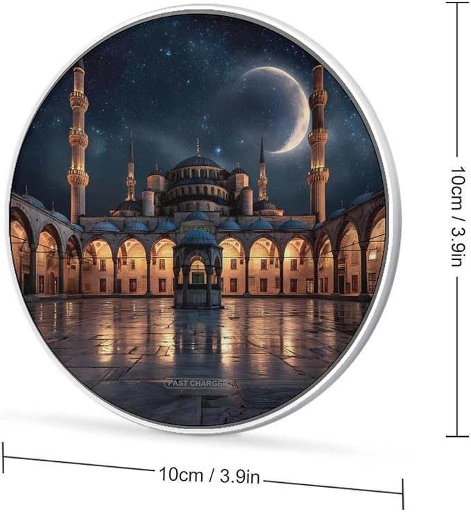 Blue Mosque Islamic Muslim Wireless Charger Portable Charging Pad | LightweightAll Smartphone