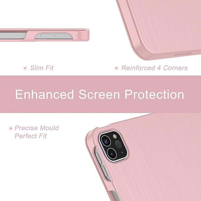 Soke Case for iPad Air 13 Inch (M3/M2) 2025/2024iPad Pro 12.9 2022 2021(6th 5th Generation) - [Slim Trifold Stand + Auto Wake/Sleep]Protective Hard PC Back Cover (Black)