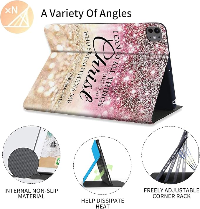 FUYOCWE for iPad Pro 13 Inch Case (M47th Generation2024 Model A2925A2926A3007)PU Leather Slim Folding Stand Case for iPad 13 7th GenAuto Sleep Wake Cover -A Dream Catcher Wolf