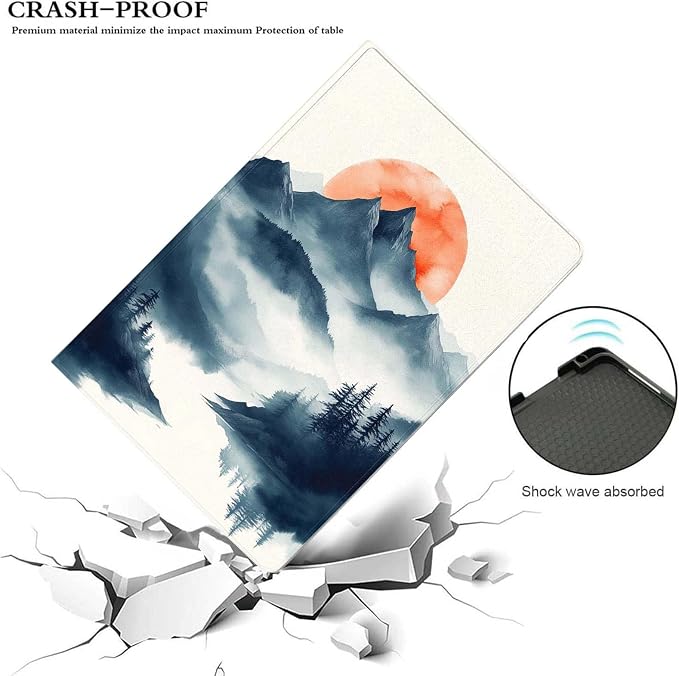 Case for iPad 9th/8th/7th Generation (2021/2020/2019) 10.2-inchSlim PU Leather Cover Adjustable Stand Auto Wake/SleepAurora Over Mountains