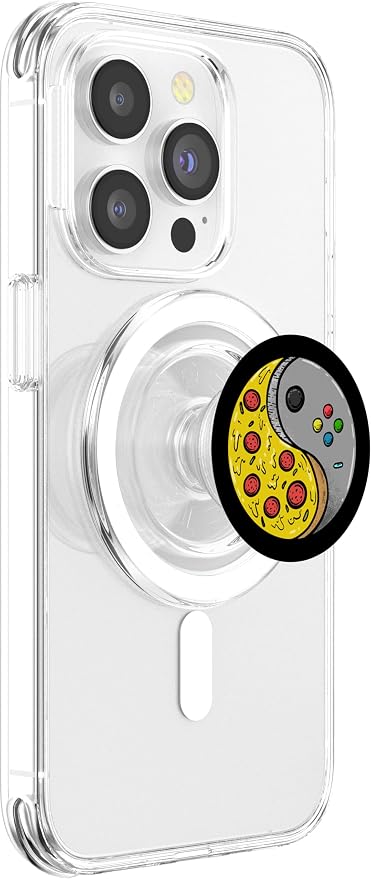 Yin Yang Pizza Video Game Controller Food Gaming Boys Men PopSockets Adhesive PopGrip