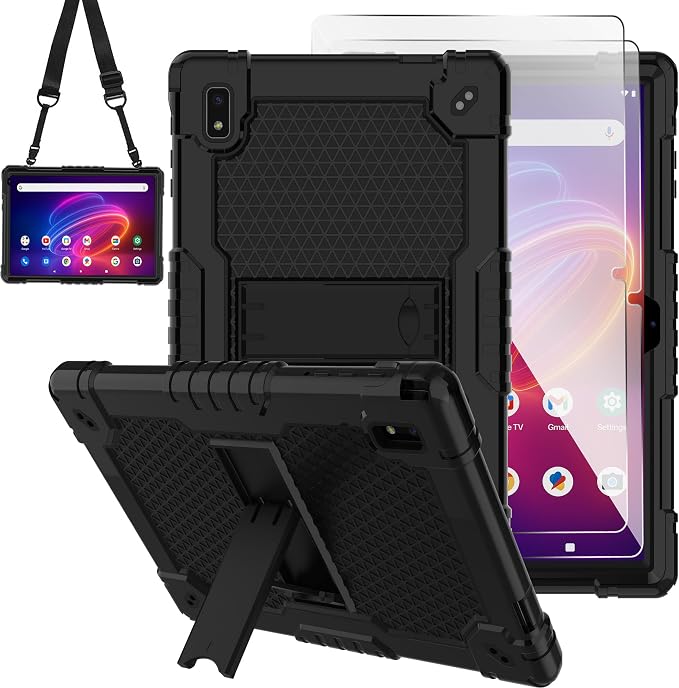 case for BYYBUO SmartPad A10_L 10.1 inch Android Tablet Shockproof Kids Friendly Protective Case+Shoulder Strap Kickstand for BYYBUO SmartPad A10 10.1 inch Tablet (Black)