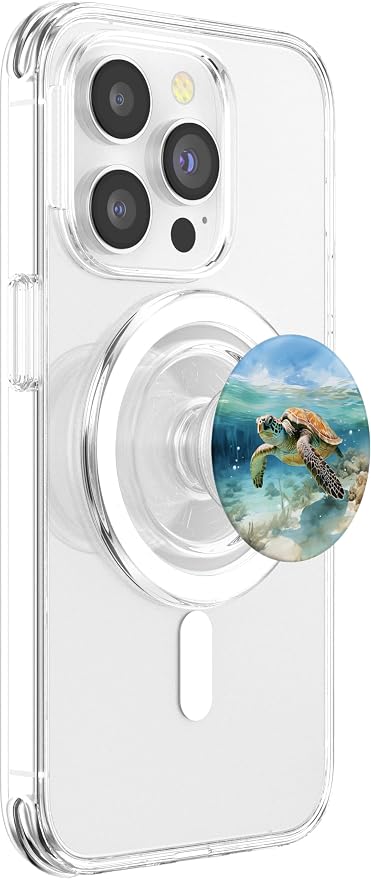 Green Sea Turtle Relaxing Watercolor PopSockets PopGrip for MagSafe