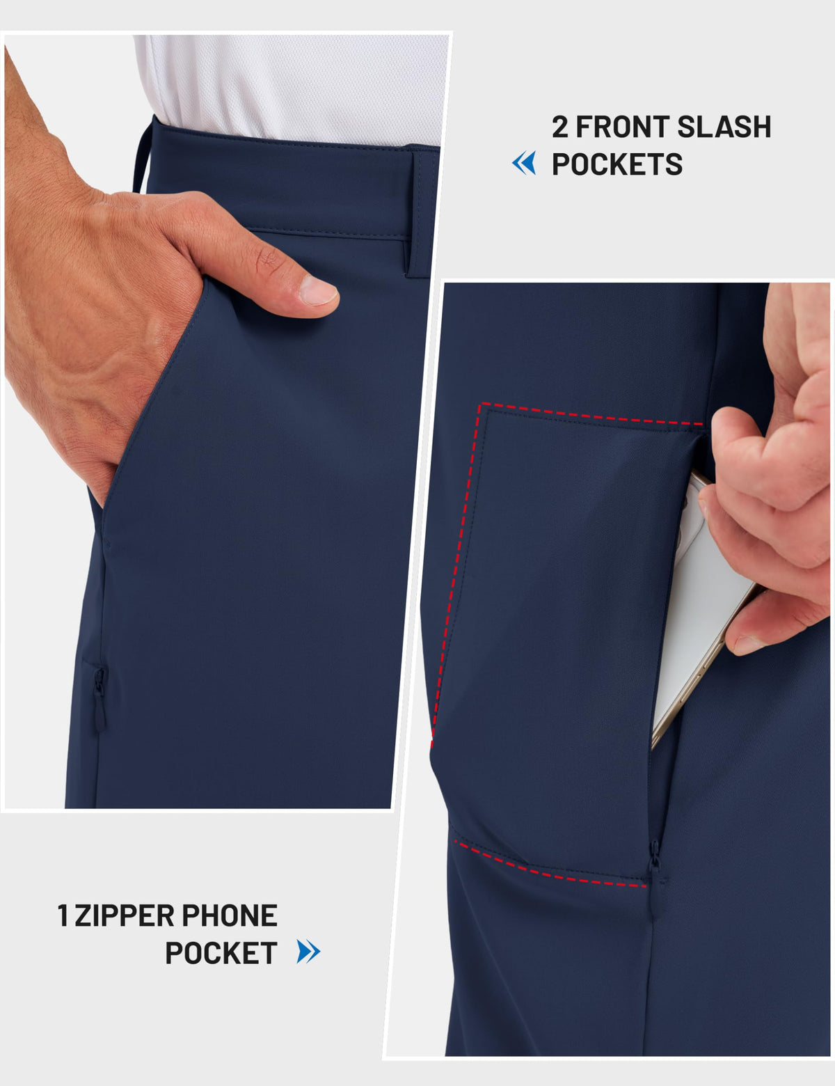 TACVASEN Golf Pants Men Lightweight Stretch with 5 Pockets for Work Casual