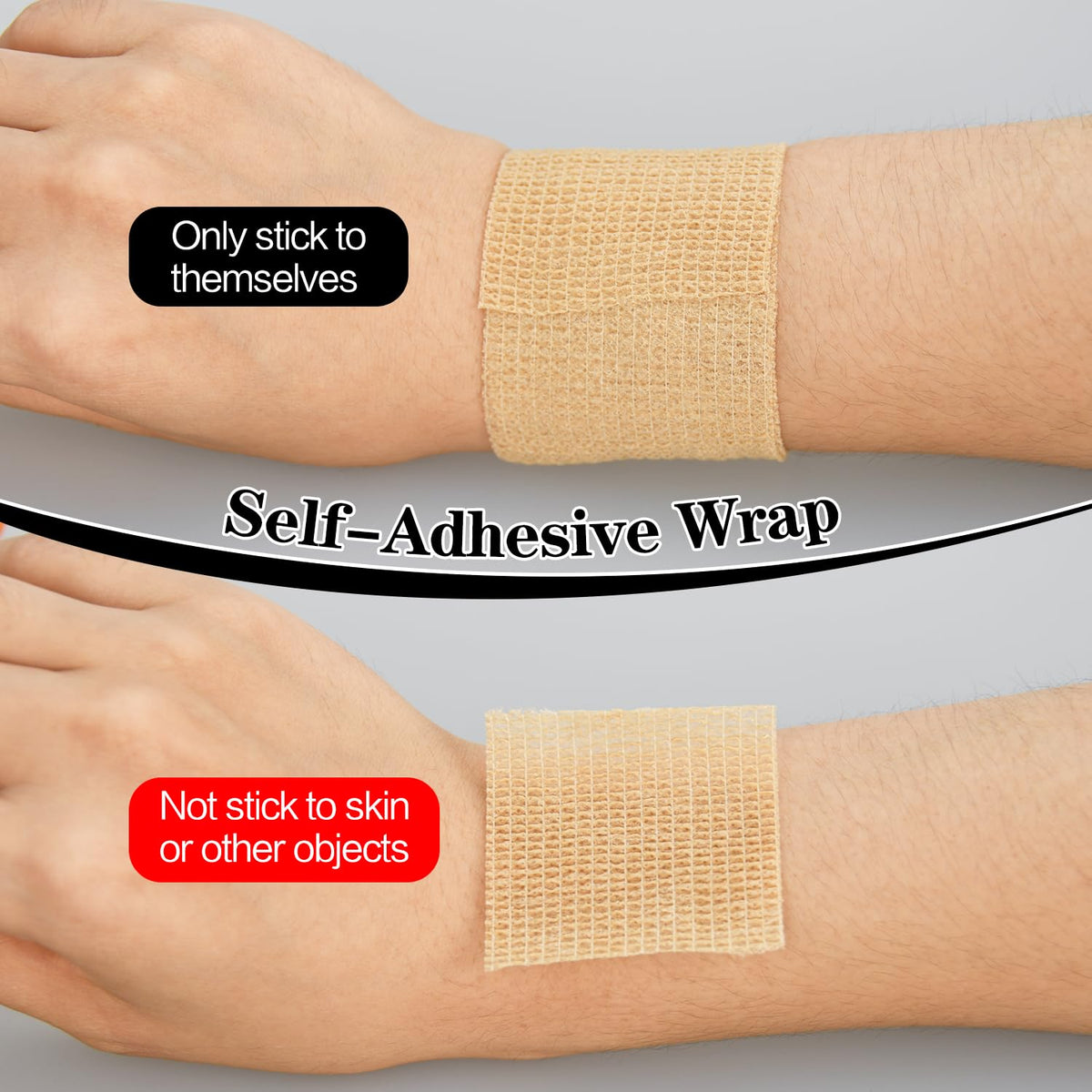 2" Self Adhesive Bandage Wraps, 6pcs 5 Yard Breathable Elastic Wraps, Skin Color Vet Wraps