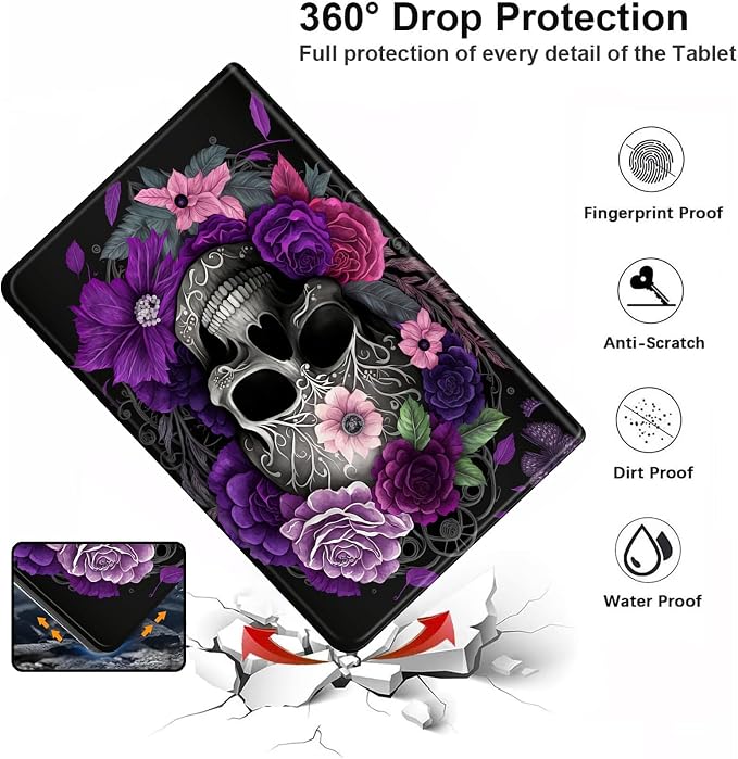 Case for iPad (A16) 11th Generation 11 Inch (2025)for iPad 10th Generation 10.9 Inch (2022)PU Leather Slim Standing Smart Coverwith Auto Sleep/Wake-Black White Flag