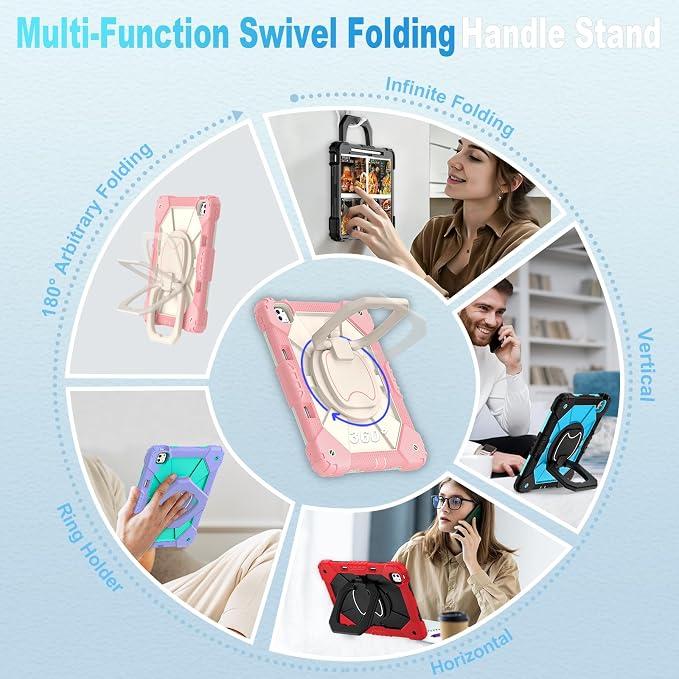 WESOROL Case for iPad Pro 13 Inch M5 2025 / M4 2024 (7th Gen) with Screen Protector/360° Rotating Stand/Pencil Holder/Shoulder StrapMilitary Grade Shockproof iPad Case 13 Inch iPad Pro M5/M4Black