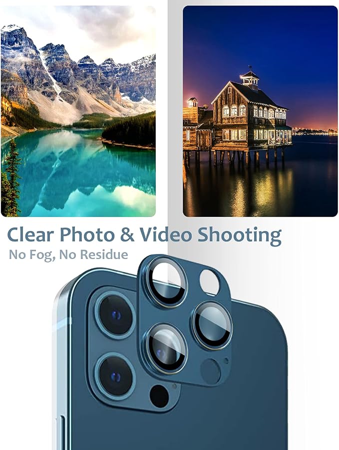 [2 Pack] Compatible for iPhone 13 Pro/iPhone 13 Pro Max Camera Lens Protector Metal Plus Tempered Glass Camera Cover Oneness Design Ultra Clear Anti-Explosion Black+Black