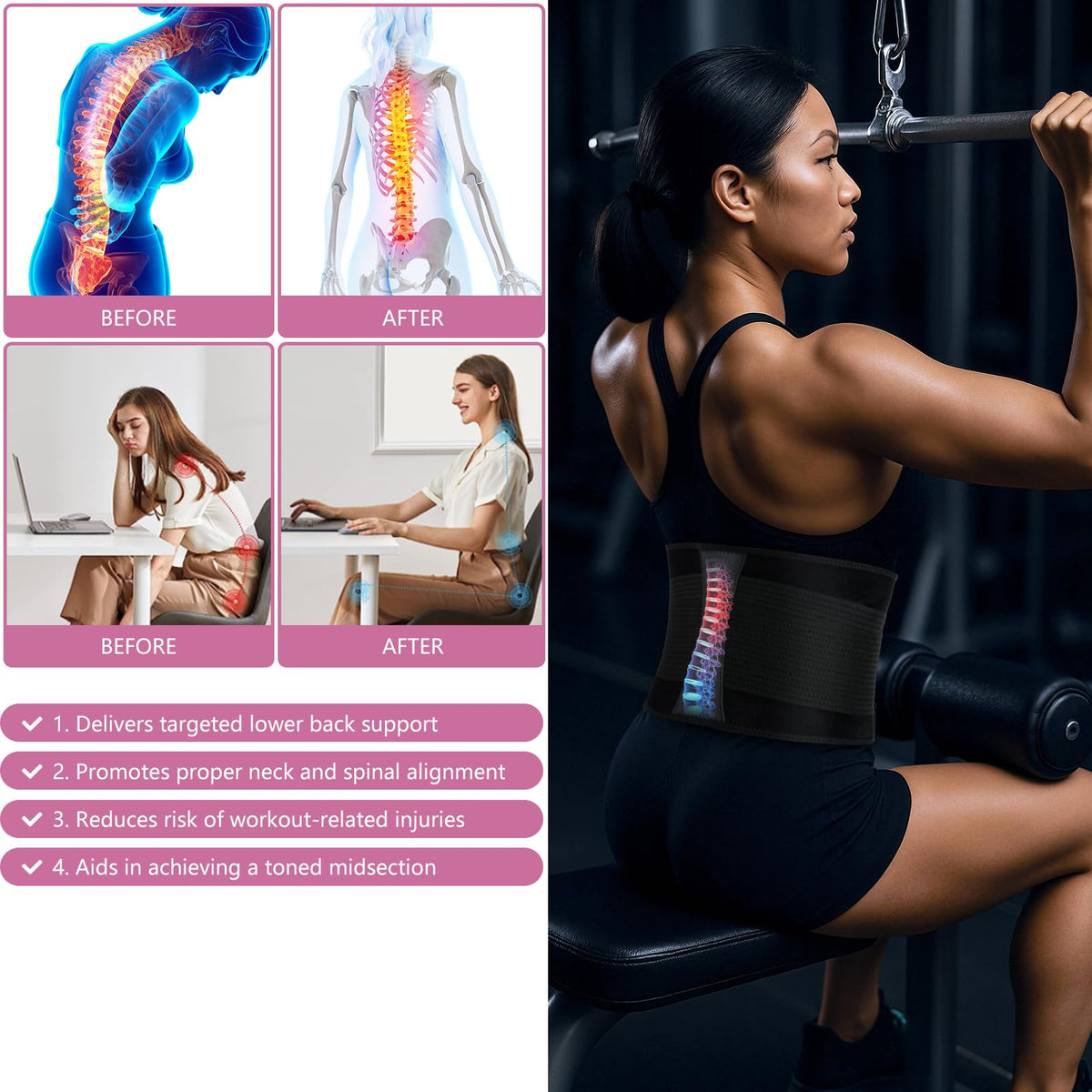 Lisacool Sweat Band Waist Trainer for Women Adjustable Body-Shaping