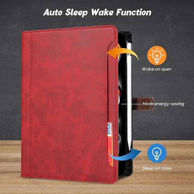 Flip Case for Apple iPad 10.2 9th 8th 7th Generation 2021/2020/2019 Pencil Holder Smart Cover Auto Sleep Wake Protective Documents Pocket Stand Snap Closure Case for iPad 10.2 Inch Black