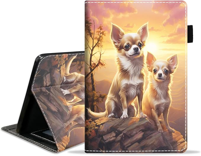Case for Amazon Kindle Fire HD 10 Tablet (10.1 inch 9th/7th Generation 2019/2017 Release) Slim PU Leather Stand Folio Cover with Auto Wake Sleep Abstract Paint Butterfly
