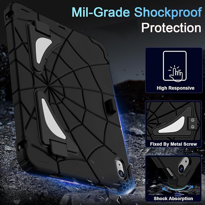 Auizotl Case for iPad (A16) 11'' 11th/10th Generation 10.9'' 2025/2022iPad Case 10th Generation with Screen ProtectorHeavy Duty Shockproof Cover for i Pad 11.0/10.9 InchBlack