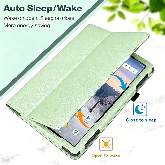 Case for T-Mobile Revvl Tab 2 Tablet - Folio Premium PU Leather Protective Stand Cover with Auto Sleep/Wake Almond Blossom