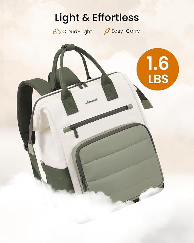 LOVEVOOK Puffer Laptop Backpack for Women, 17 Inch Work Backpack purse for Nurse Teacher, College Back to School Bookbag for Teen Girls, Personal Item Travel Bag Computer Daypack for Daily Commute