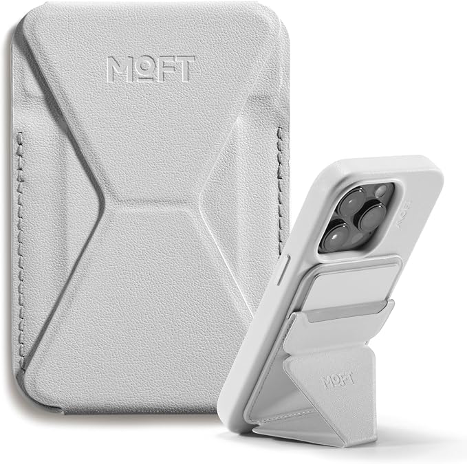 MOFT MagSafe Wallet Stand for iPhone 15/14/13/12 Series MagSafe Compatible Phone Stand with 3 Viewing Angles(Bamboo)
