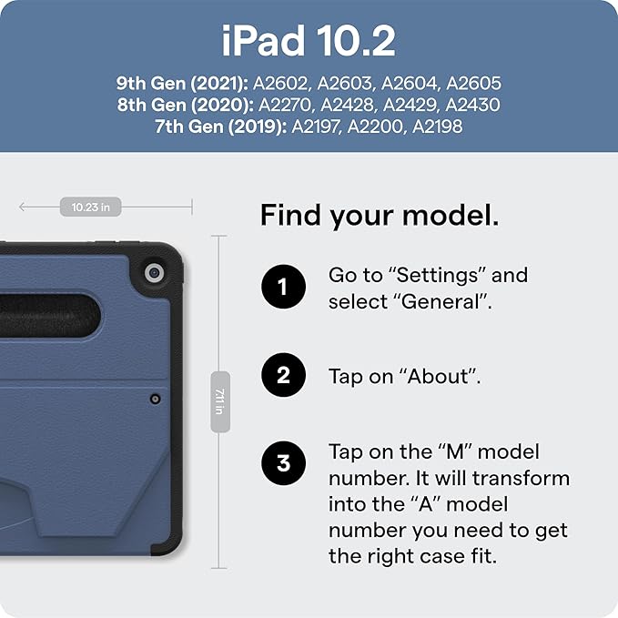 ZUGU CASE for iPad 7th/8th/9th Generation 10.2 Inch 2019/20/21 [Arctic Gray]