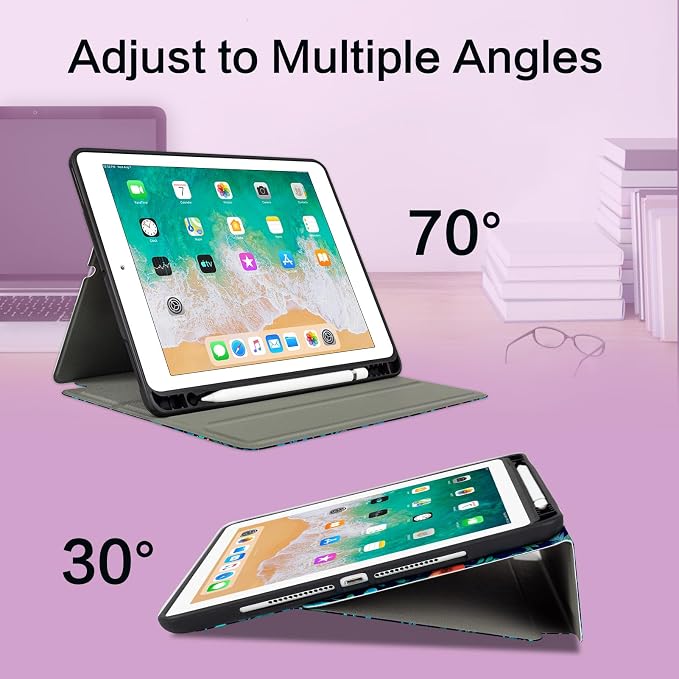 Vimorco for iPad Air 3rd Generation Case Leather iPad Pro 10.5 inch Cover | for iPad 9th/8th/7th Generation Case 10.2 Inch with Pocket&ampPencil Holder&ampHand Strap&ampMulti-Angle Animal Party