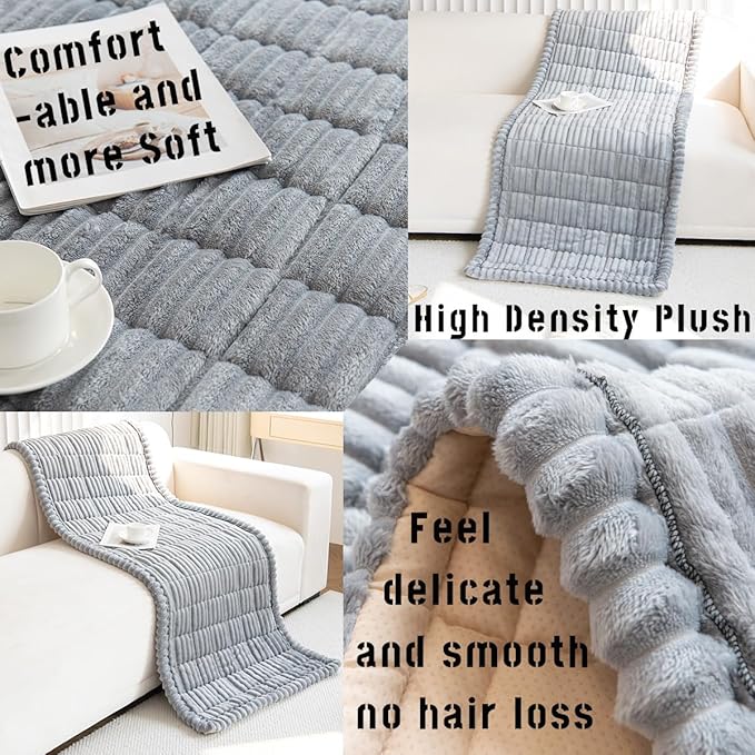 Sofa Cover Fuzzy Couch Cover for Pet, Couch Covers for Dogs Washable Non-Slip Sofa Slipcover Cushion Protector Pets Friendly Mat Bed