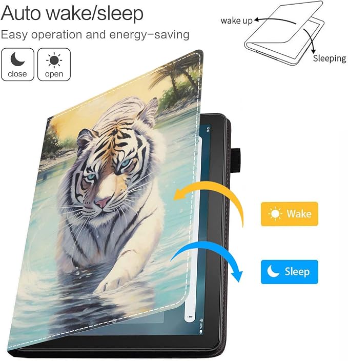 Case for Amazon Fire HD 8/Fire HD 8 Plus Tablet (12th/10th Generation 2024/2022/2020 Release) Premium PU Leather Cover with Auto Sleep Wake African Women