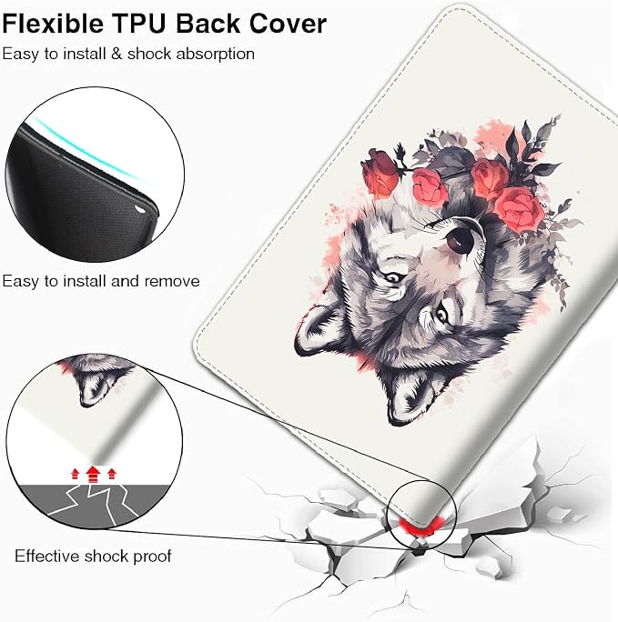 Case for iPad A16 11th Gen 11 Inch (2025) 10th Gen 10.9 Inch (2022) Model A3354 A3355 A3356 A2696 A2757 A2777 ，Slim Fit Standing Cover with Auto Sleep/Wake，Frog Playing Guitar