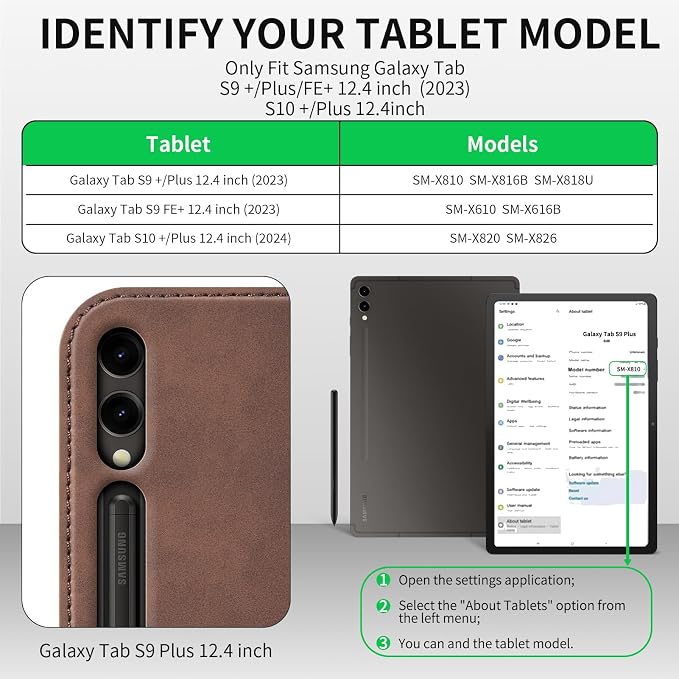 Case for Samsung Galaxy Tab S10 Lite/S10 FE/S9 FE/S9 10.9/11 | Microfiber Leather Protective Cover with S Pen HolderSmart Folio Auto Sleep/WakeAdjustable StandShockproofSlimBlack