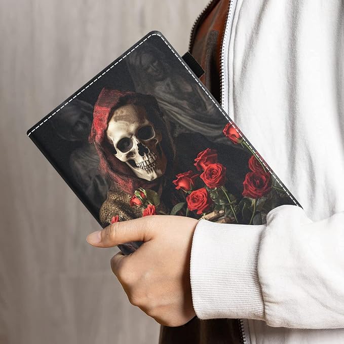 Case for Amazon Kindle Fire HD 10 Tablet 10.1 (9th/7th Generation 2019/2017 Release) - PU Leather Folio Case with Smart Auto Wake/Sleep African American Girl