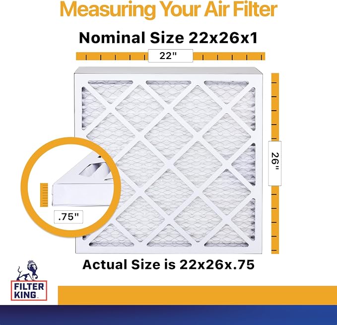Filter King 22x26x1 Air Filter | 4-PACK | MERV 13 HVAC Pleated A/C Furnace