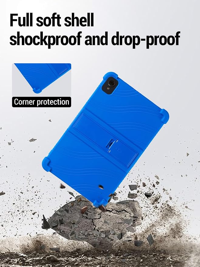 for Fusion5 F202 (10.1 Inch) Android 13 Tablet Protective case ZBAGUG Shockproof Lightweight Silicone Protective Cover with Stand Child-Friendly Protection Easy to Clean Design Blue.