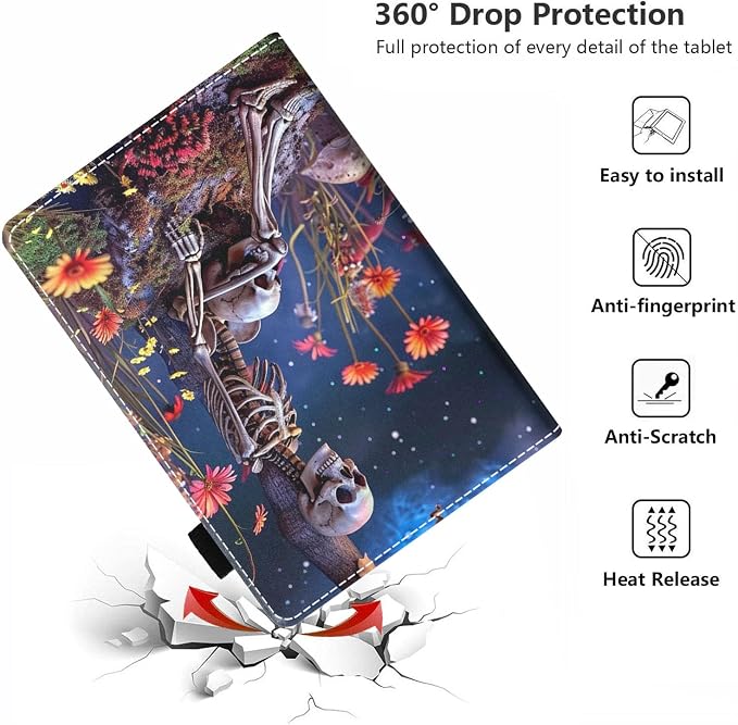 Case for Amazon Kindle Fire HD 8/Fire HD 8 Plus Tablet (12th/10th Generation 2024/2022/2020 Release) - PU Leather Folio Cover with Smart Auto Wake/Sleep Bald Eagle