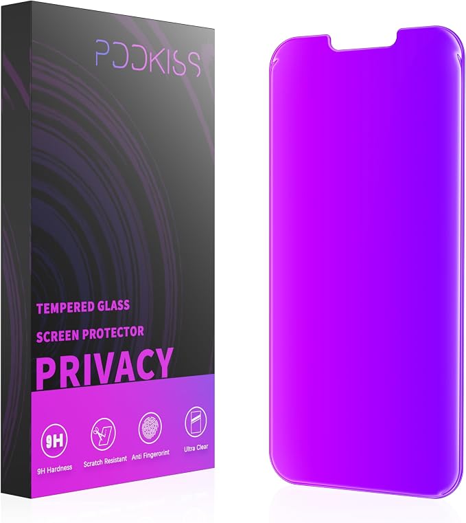 PDDKISS Compatible for iPhone 12/12 Pro Privacy Screen Protector | Pink Gradient Anti Spy Anti Blue Light HD 6.1 Inch Tempered Glass Easy Installation