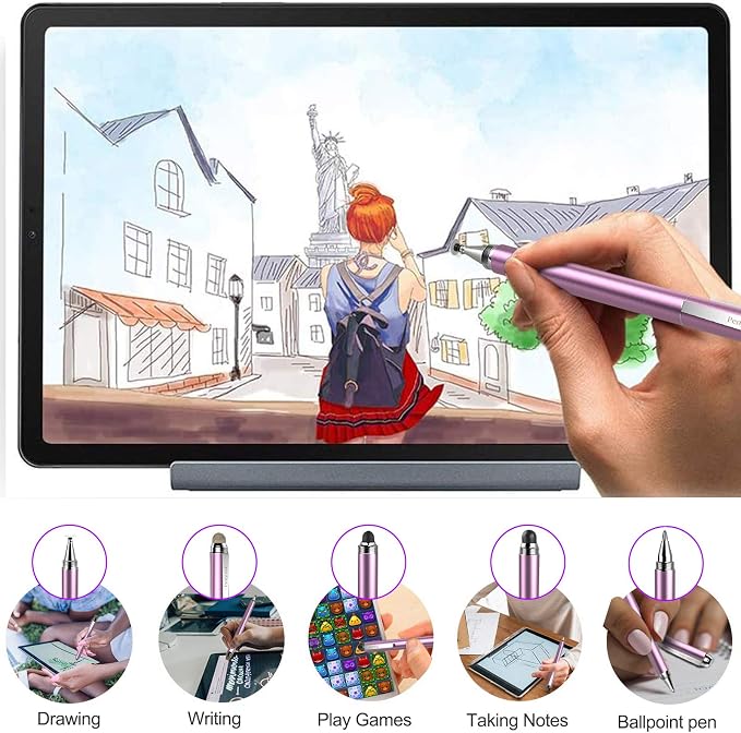 Penyeah Stylus 4-in-1 Stylus Pen for Touch Screen High Precision and Sensitivity DiscMesh2 Sized Rubber Tips Universal for iPhone/iPad/Android/Samsung/HP Tablets All Capacitive Touch Screens-Blue