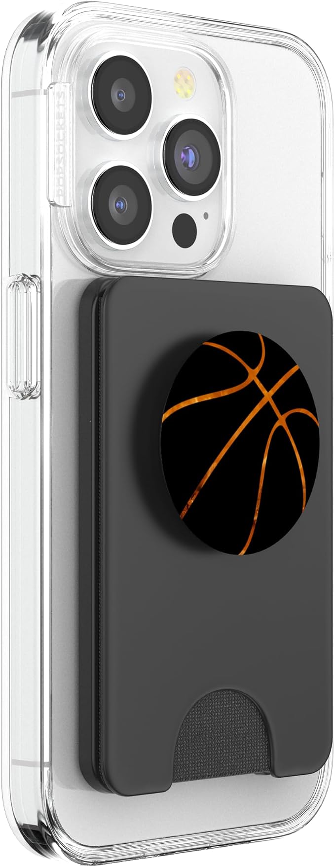 Black Basketball and fire Phone Grip for Men and Boys PopSockets Adhesive PopGrip