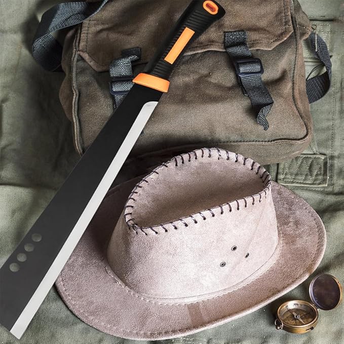 Machete for Yard Work and Cutting Trees Heavy Duty Machetes Brush Clearing Sickle Knife with Cold Steel Blade, Hand Harvest Sickle for Weeding Gardening