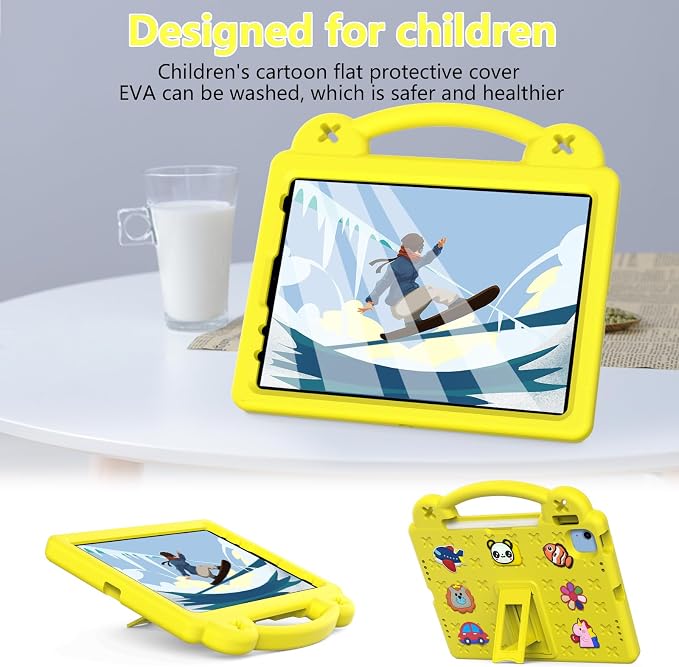 YRH Kids Case for iPad A18 (2026) Gen 12 / for iPad A16 (2025) with Strap Handle Stand EVA Shockproof Cover for iPad 12th Generation 11'' Blue