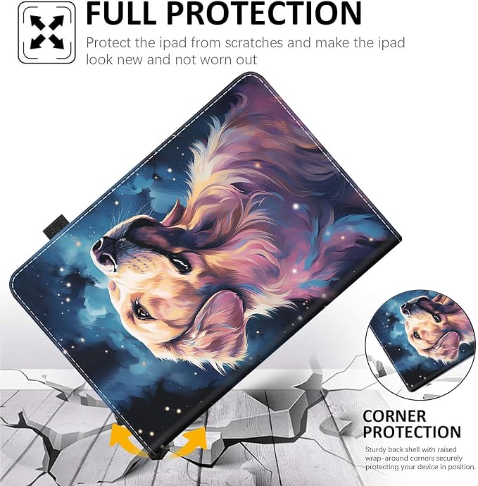 Case for All-New Amazon Fire HD 10 and 10 Plus Tablet (13th/11th Generation 2023/2021 Release) 10.1 Multi-Angle Smart Stand Cover Auto Sleep/Wake Skull and Fire
