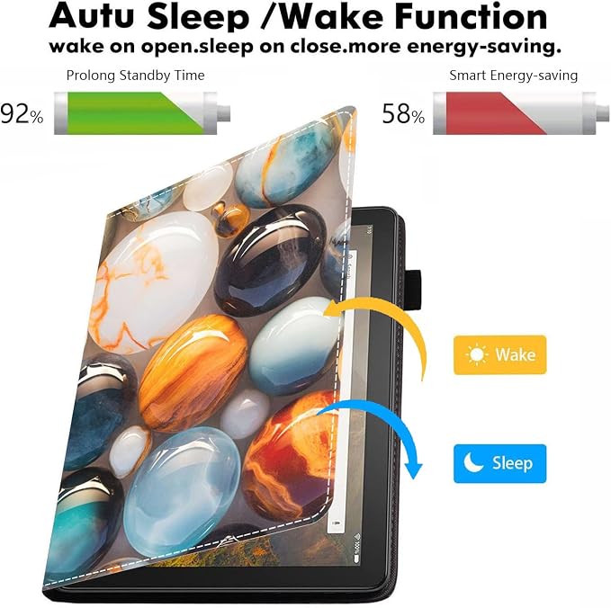 Case for Amazon Kindle Fire HD 8/Fire HD 8 Plus Tablet (12th/10th Generation 2024/2022/2020 Release) - PU Leather Folio Cover with Smart Auto Wake/Sleep Bald Eagle