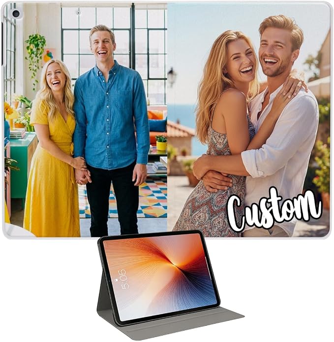 Custom Case for iPad Air 3rd Generation 2019 / iPad Pro 2017 10.5 inch Personalized Customized Picture Logo Text Name PU Leather Tablet Cover Premium Folio Flip Stand Case Auto Wake/Sleep