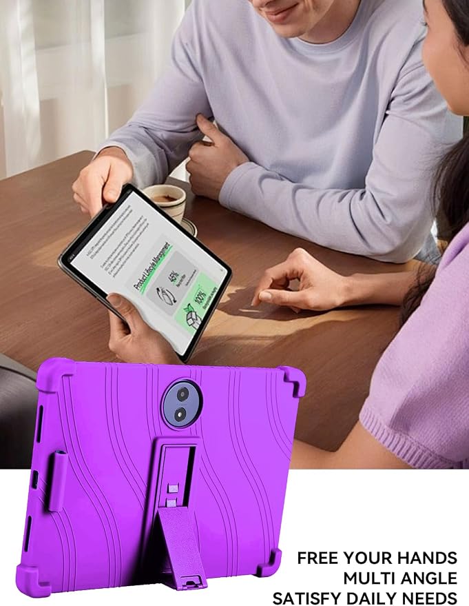 Silicone Case with Kickstand for TCL Tab A1 Plus 12.2 (Model 9445X) Soft Shockproof Protective Cover Stand Tablet Case (Black)