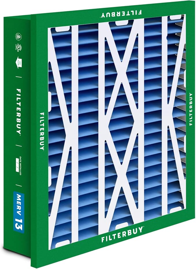Filterbuy 20x20x5 Air Filter MERV 13 Optimal Smoke & Allergy Defense,