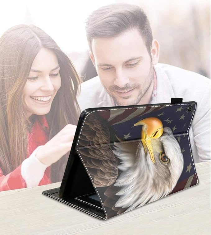 Case for Amazon Fire HD 10 Tablet (9th/7th Generation 2019/2017 Release) Slim PU Leather Cover with Card Slot &amp Auto Wake/Sleep for Fire 10.1 Tablet African American Girl