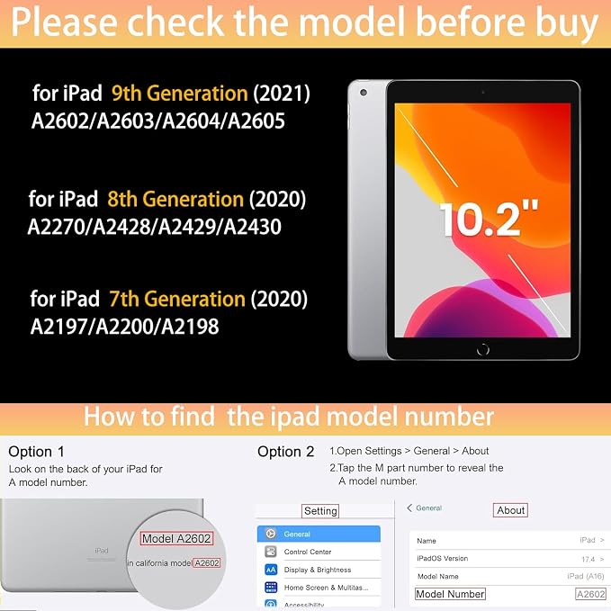 Teryeefi for iPad 10.2 case 2021 20202019 Release 7th 8th 9th Generation Built in Pencil Holder - Stand-Auto Wake/Sleep TPU &amp Hard Stand Clear Back Cover for 10.2 iPad (Black Bow)