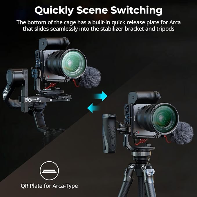 SmallRig Camera Cage for Sony FX2, HawkLock Quick Release FX2 Cage with Top Plate, Cable Clamp for HDMI, Multiple Mounting Points, Camera Rig Compatible with Original XLR Top Handles - 5587