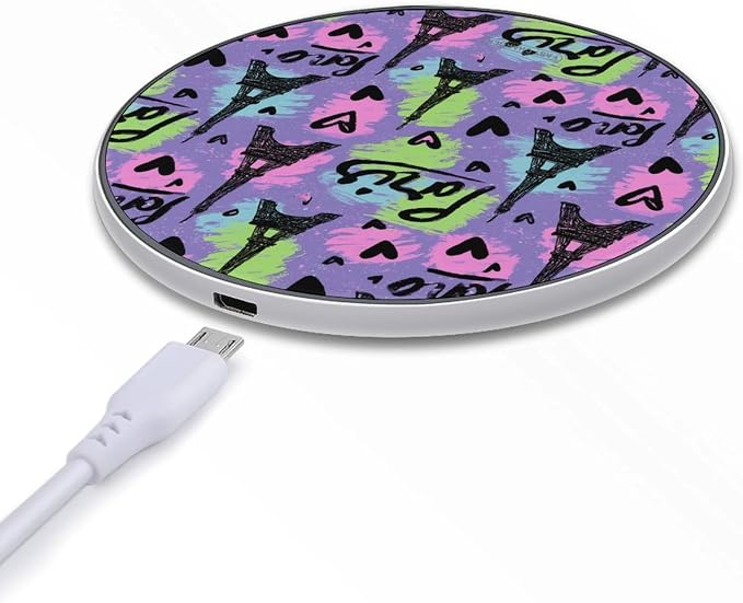 Eiffel Tower Paris Wireless Charger SlimWireless Charging Pad Anti-Slip Charger Mat for Men Women