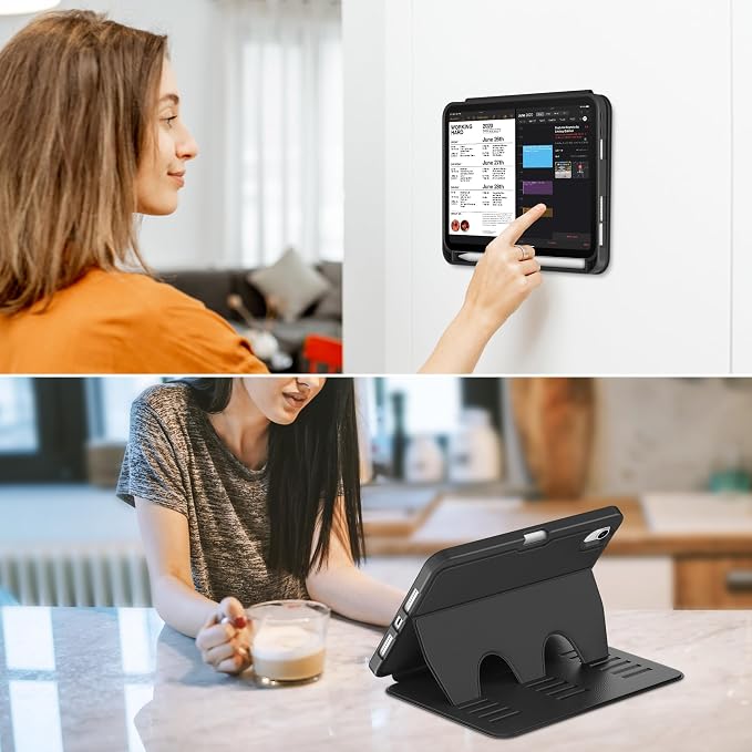 VIKESI Case for iPad mini 7 (A17 Pro) and iPad mini 6Multiple Angles Magnetic Stand CoverShockproof Soft BackPencil Holderand Auto Sleep/WakeBlack