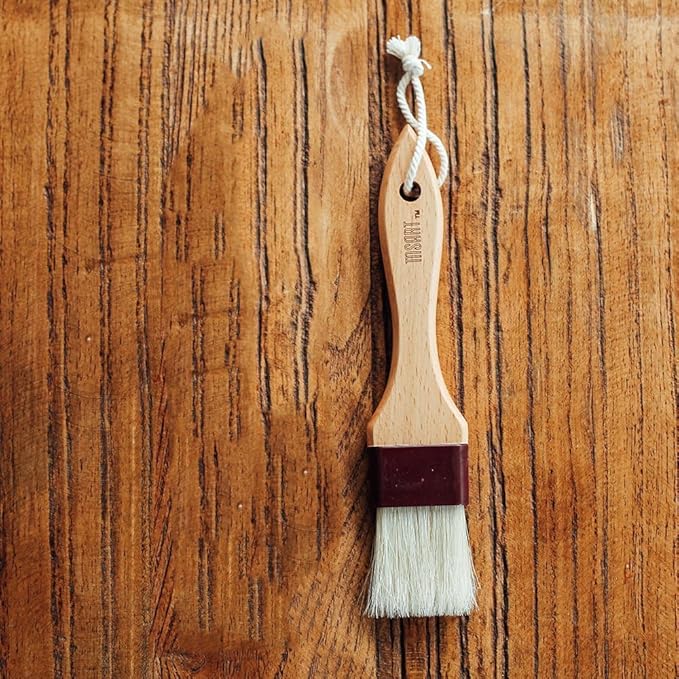 MSART Pastry Brush - Natural Boar Bristle Wooden Food Basting Brush, 1 Inch