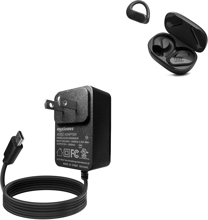 BoxWave Charger Compatible with JBL Endurance Peak 3 - Wall Charger Direct (15W) Rapid Charge Your Device with Built-in 3ft Cable