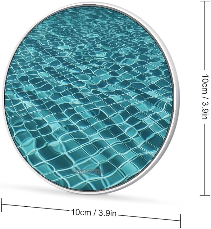 Swimming Pool Water Wireless Charger 10W Qi-Certified Fast Wireless Charging Pad with USB Cable &amp LED Indicator Fashion Charger Mat Portable Charging Station for All Qi-Enabled Phones